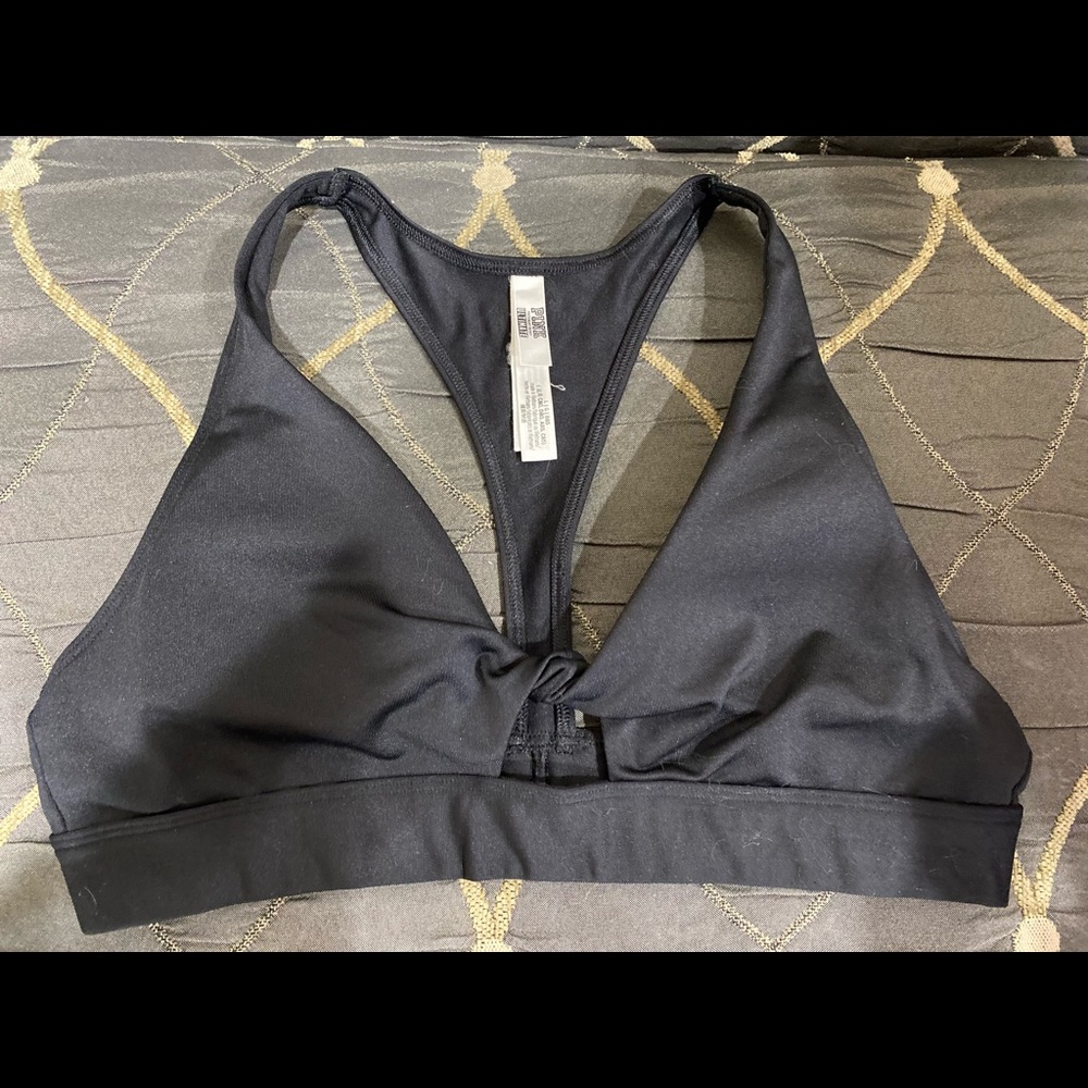 Pink Gym to Swim Twist Sports Bra
